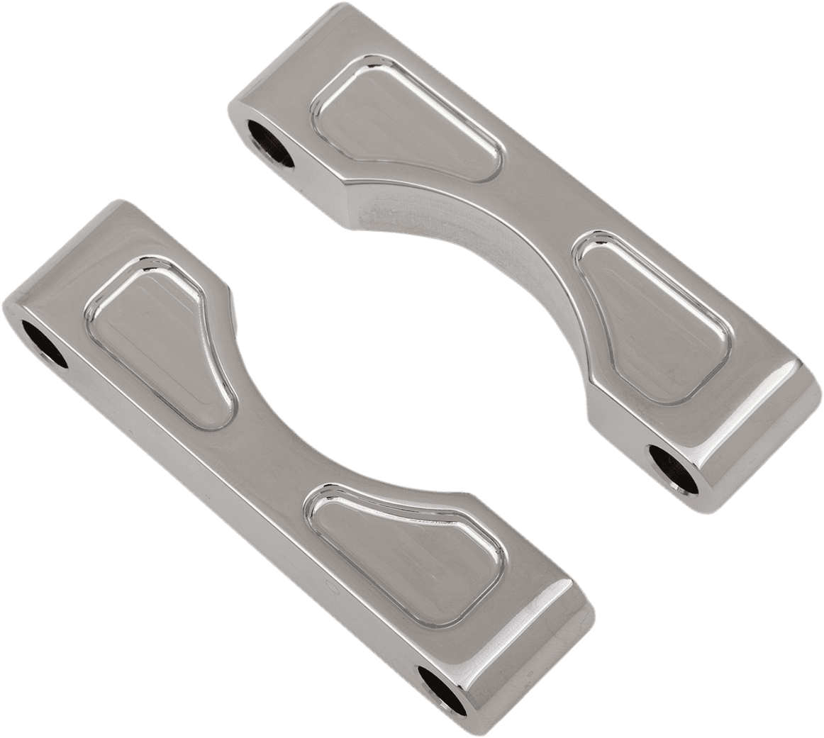 KLOCK WERKS 1410-0029 Hugger Front Fender Mounting Blocks - 7/8" Wide - For 16"/17"/18"/19" Wheels - Chrome