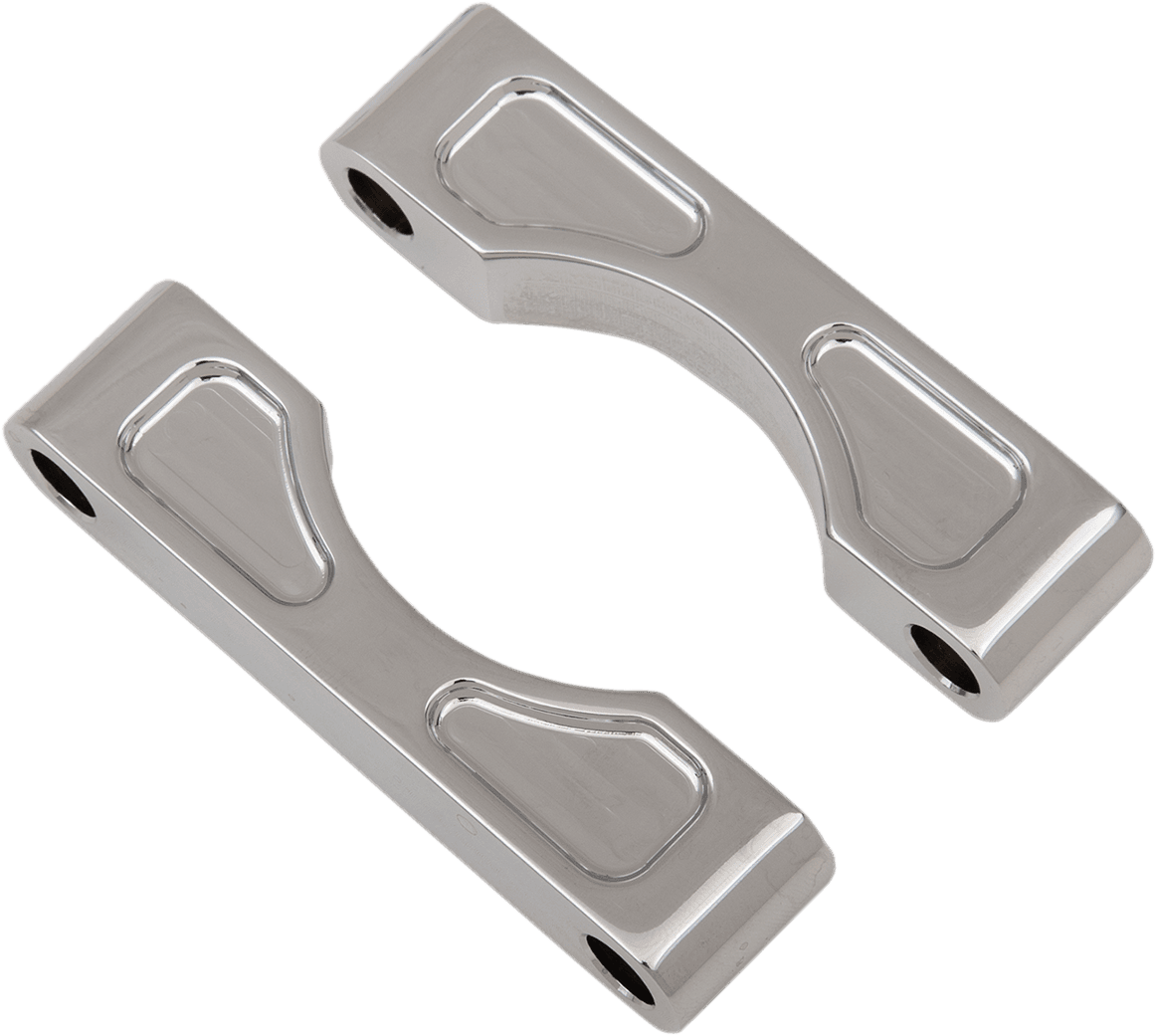 KLOCK WERKS 1410-0029 Hugger Front Fender Mounting Blocks - 7/8" Wide - For 16"/17"/18"/19" Wheels - Chrome