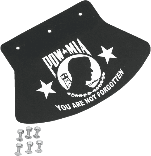 DRAG SPECIALTIES SEATS 1420-0045 Medium Mud Flap - POW-MIA - 9-1/2" W x 6-1/2" H — image 1 of 2