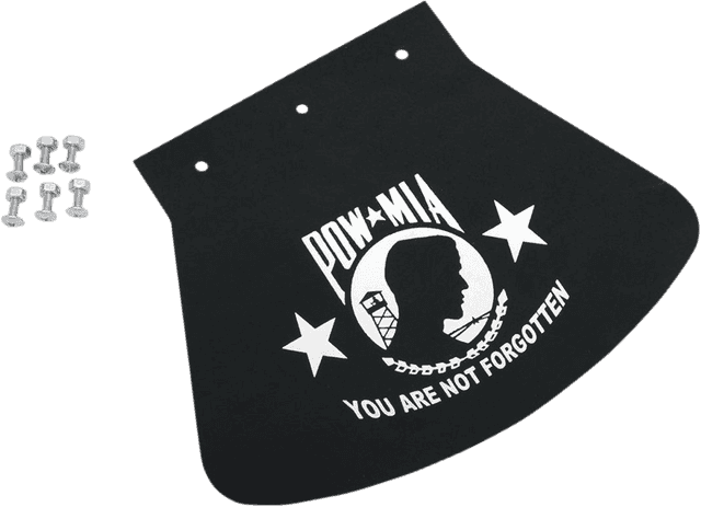 DRAG SPECIALTIES SEATS 1420-0046 Large Mud Flap - POW-MIA - 10-1/2" W x 8" H — image 1 of 2