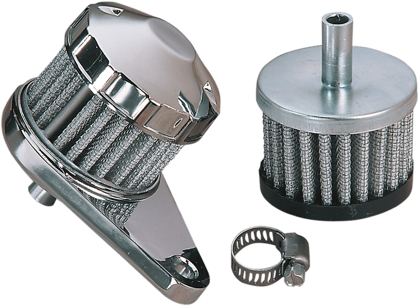 EMGO 14-20900 Assembly Mounting Base - Crankcase Vent Filter - Chrome