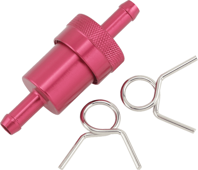 EMGO 14-34430 Anodized Aluminum Fuel Filter - Red - 5/16"