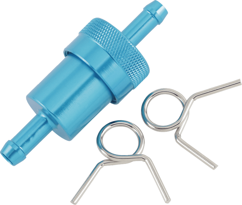 EMGO 14-34431 Anodized Aluminum Fuel Filter - Blue - 5/16"