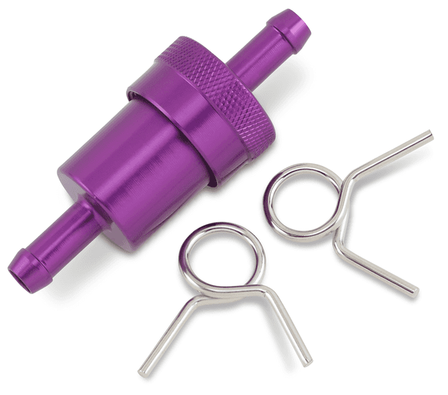 EMGO 14-34433 Anodized Aluminum Fuel Filter - Purple - 5/16"
