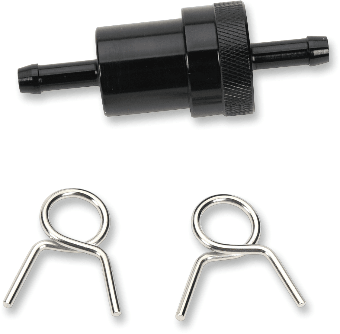 EMGO 14-34472 Anodized Aluminum Fuel Filter - Black - 1/4"