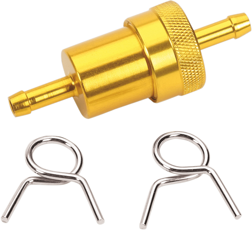 EMGO 14-34474 Anodized Aluminum Fuel Filter - Gold - 1/4"
