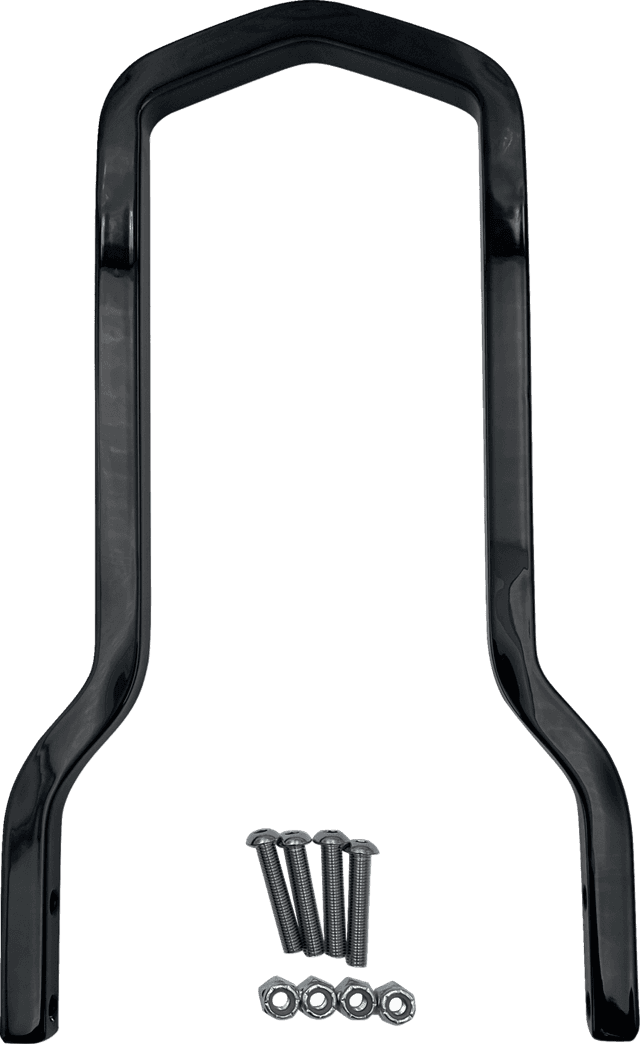DRAG SPECIALTIES 1501-0772 Square Sissy Bar - Short - Black - 10" H x 7.5" W
