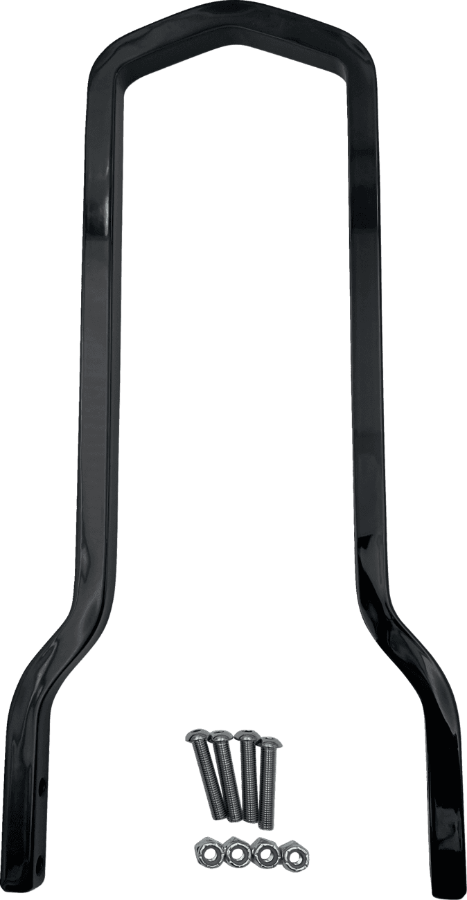 DRAG SPECIALTIES 1501-0773 Square Sissy Bar - Tall - Black - 12.5" H x 7.5" W