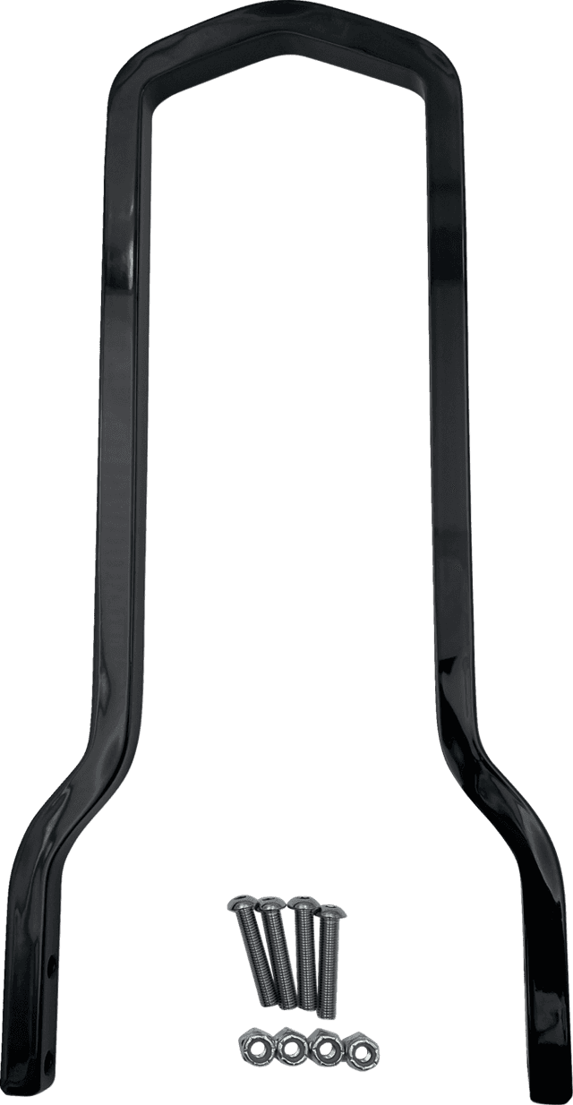 DRAG SPECIALTIES 1501-0773 Square Sissy Bar - Tall - Black - 12.5" H x 7.5" W