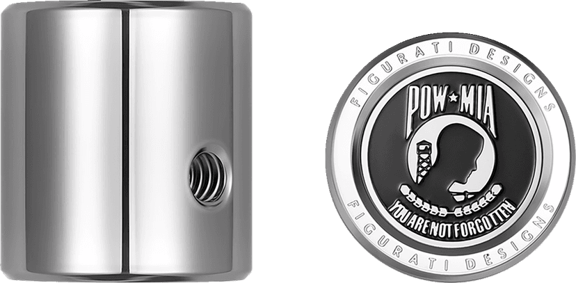 FIGURATI DESIGNS 1602-1459 Heel-Toe Shifter Cover - POW MIA - Stainless Steel — image 2 of 3