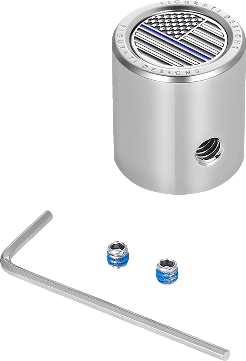 FIGURATI DESIGNS 1602-1476 Heel-Toe Shifter Cover - Blue Line American Flag - Stainless Steel — image 1 of 3
