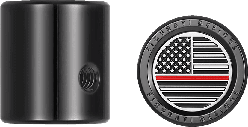 FIGURATI DESIGNS 1602-1481 Heel-Toe Shifter Cover - Red Line American Flag - Black — image 2 of 3
