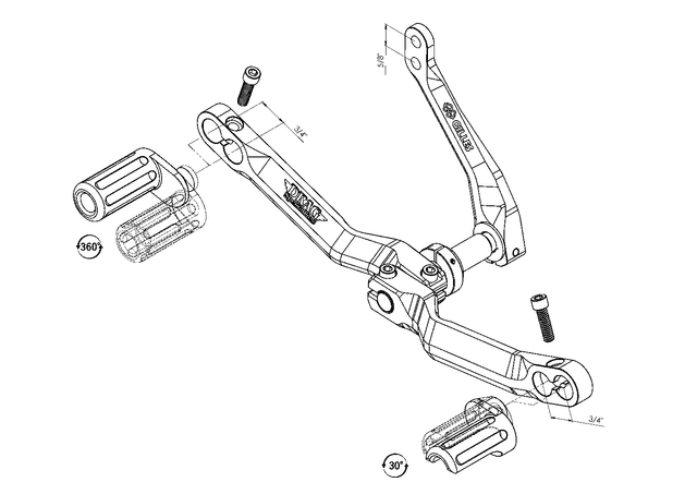DRAG SPECIALTIES 1602-1672 Heel/Toe Shifter Designed by Gilles - Adjustable - Black — image 3 of 4