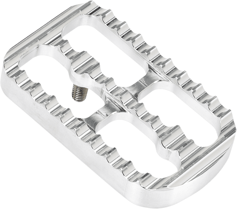 JOKER MACHINE 1610-0433 Brake Pedal Cover - Silver - Serrated