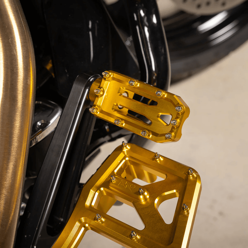 THRASHIN SUPPLY CO. 1610-0764 Aggressor Brake Pedal - Gold - Touring — image 6 of 7