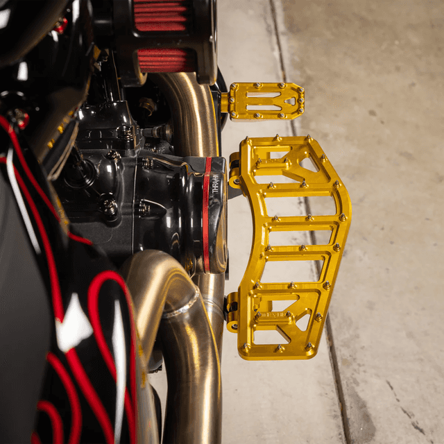 THRASHIN SUPPLY CO. 1610-0764 Aggressor Brake Pedal - Gold - Touring — image 4 of 7