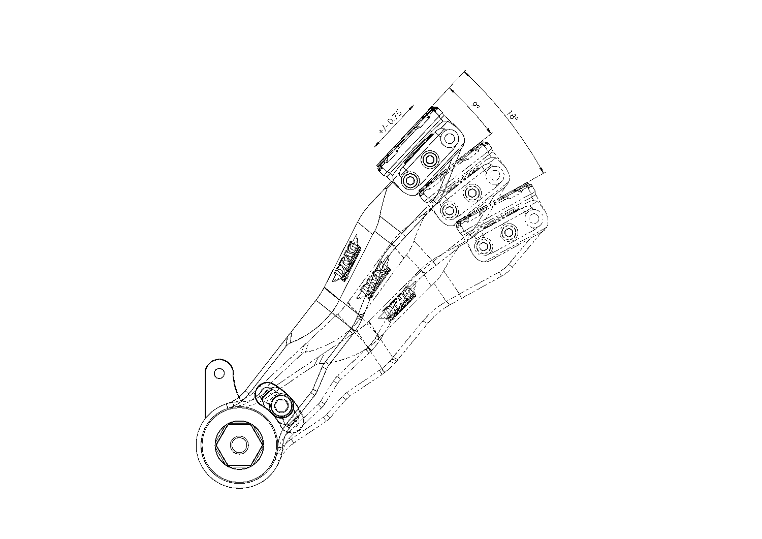 DRAG SPECIALTIES 1610-0766 Brake Pedal Designed by Gilles - Adjustable - Black — image 2 of 3