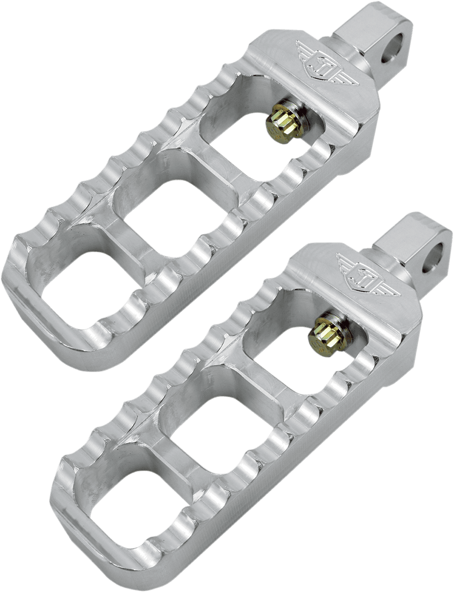 JOKER MACHINE 1620-1147 Adjustable Serrated Foot Pegs - Narrow - Silver