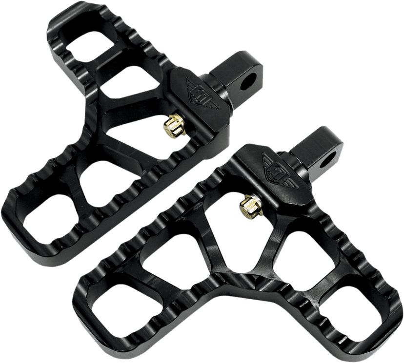 JOKER MACHINE 1620-1150 Adjustable Serrated Foot Pegs - With Heel - Black