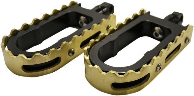 LA CHOPPERS 1620-1186 BMX Foot Pegs - Black/Brass