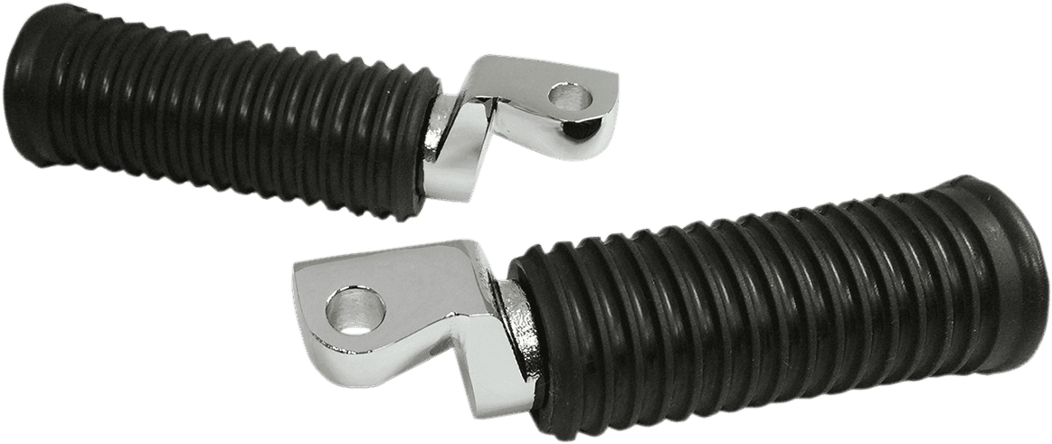 DRAG SPECIALTIES 1620-1839 Rubber Foot Pegs - Driver - Chrome - XL/XG/FL/FX
