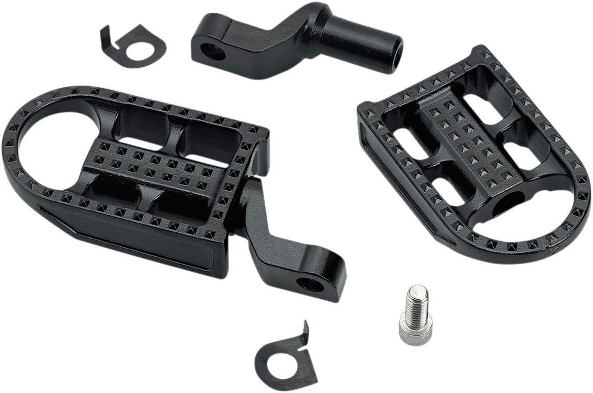 BILTWELL 1620-1854 Mushman Foot Pegs - Step - Black Electroplated