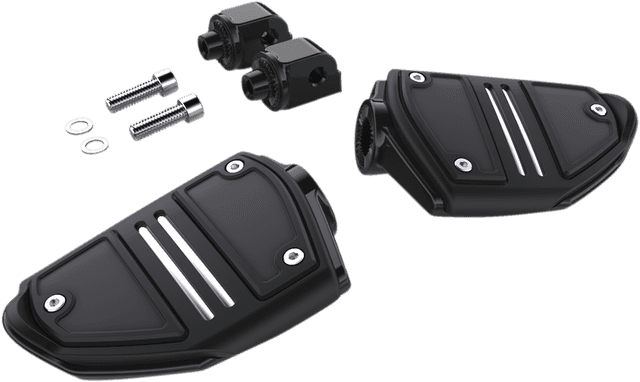 CIRO 1620-1866 Twin Rail Foot Pegs - With Mount - Black