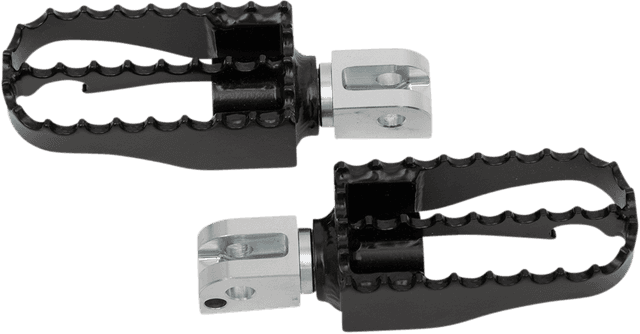 BURLY BRAND 1620-1932 MX Foot Pegs - Passenger - Black/Chrome