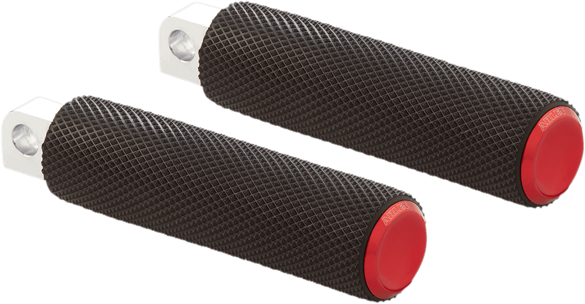 ARLEN NESS 1620-1978 Passenger Knurled Foot Pegs - Red - FL/FX '18-'25
