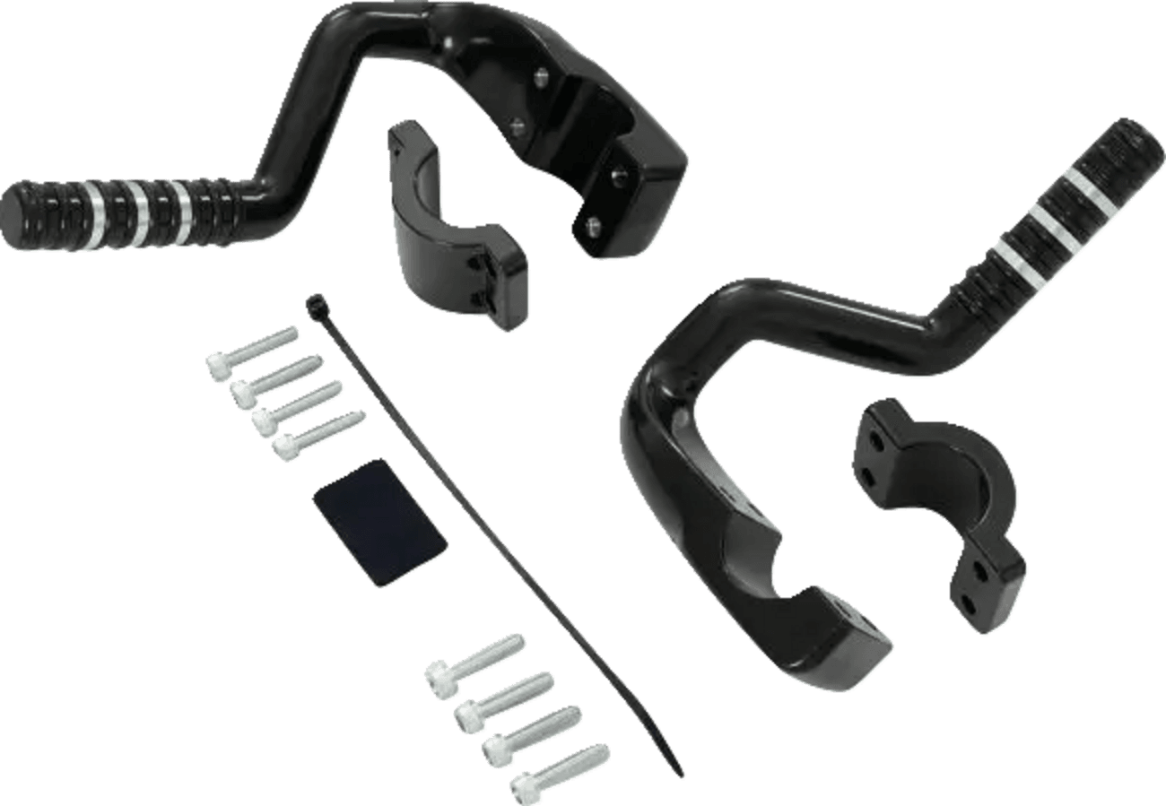 SHOW CHROME 1620-2500 Adjustable Highway Pegs - Satin Black with Contrast Cut - Can-Am