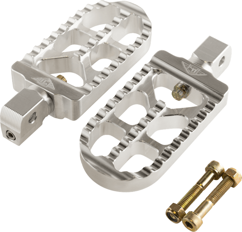 JOKER MACHINE 1620-2650 Serrated Foot Pegs - Silver - Long