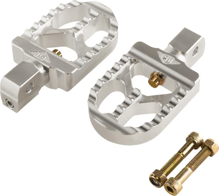JOKER MACHINE 1620-2652 Serrated Foot Pegs - Silver - Short