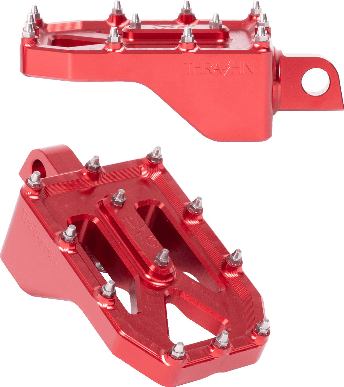THRASHIN SUPPLY CO. 1620-2770 Aggressor Foot Pegs - Rear - Red - HD '72-'25