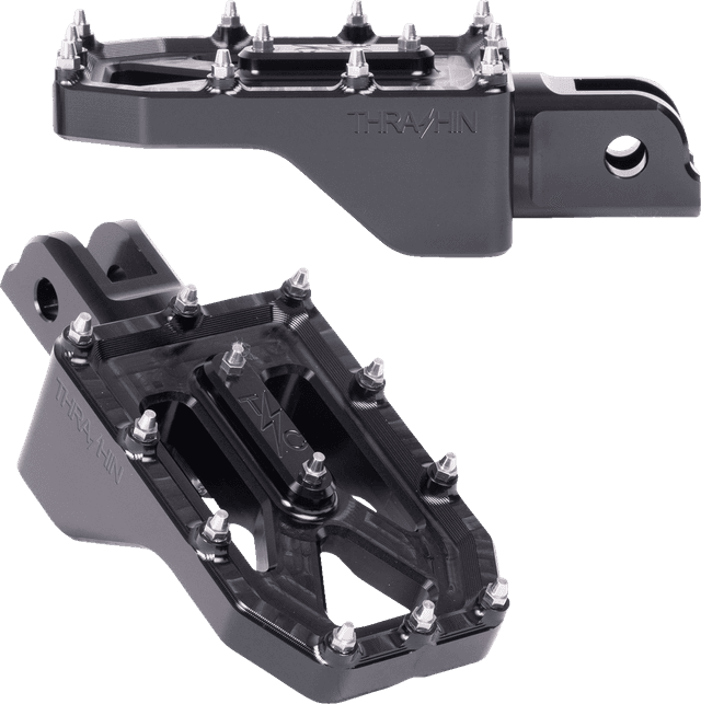 THRASHIN SUPPLY CO. 1620-2773 Aggressor Foot Pegs - Front - Black - FL/FX '18-'25