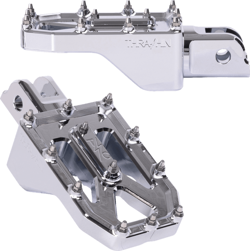 THRASHIN SUPPLY CO. 1620-2777 Aggressor Foot Pegs - Front - Chrome - FL/FX '18-'25