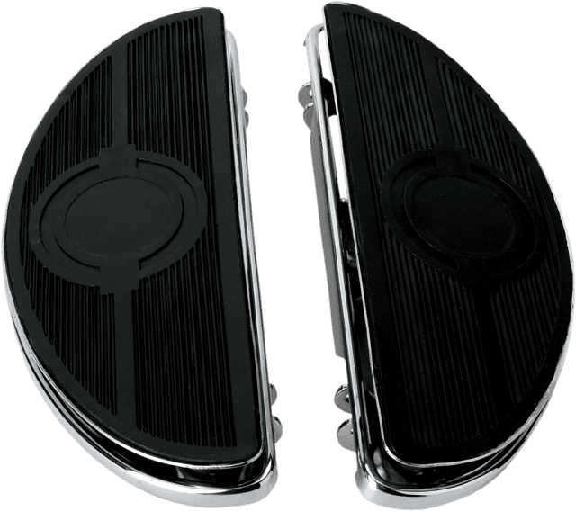 DRAG SPECIALTIES 1621-0160 Half-Moon Floorboard - w/ Vibration Inserts - Chrome - FL