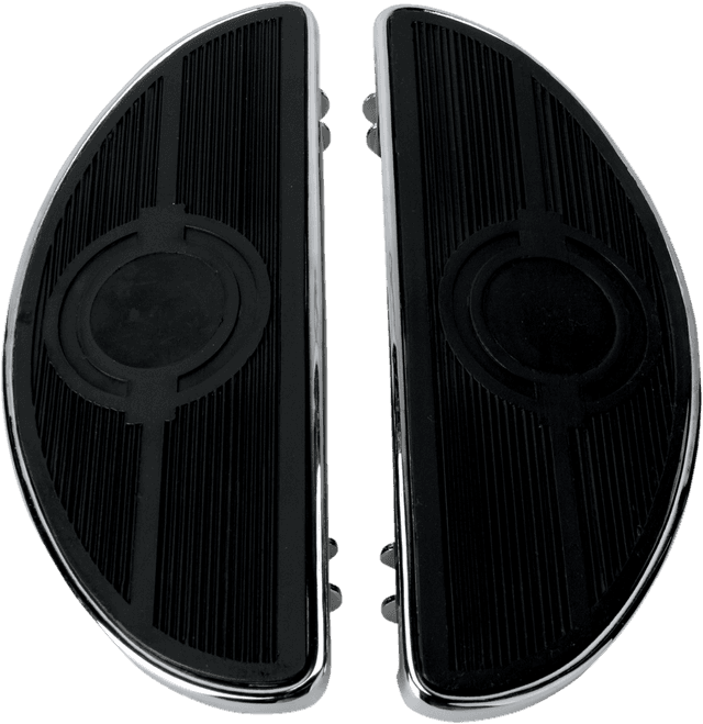 DRAG SPECIALTIES 1621-0161 Half-Moon Floorboard - w/o Vibration Inserts - Chrome - FL