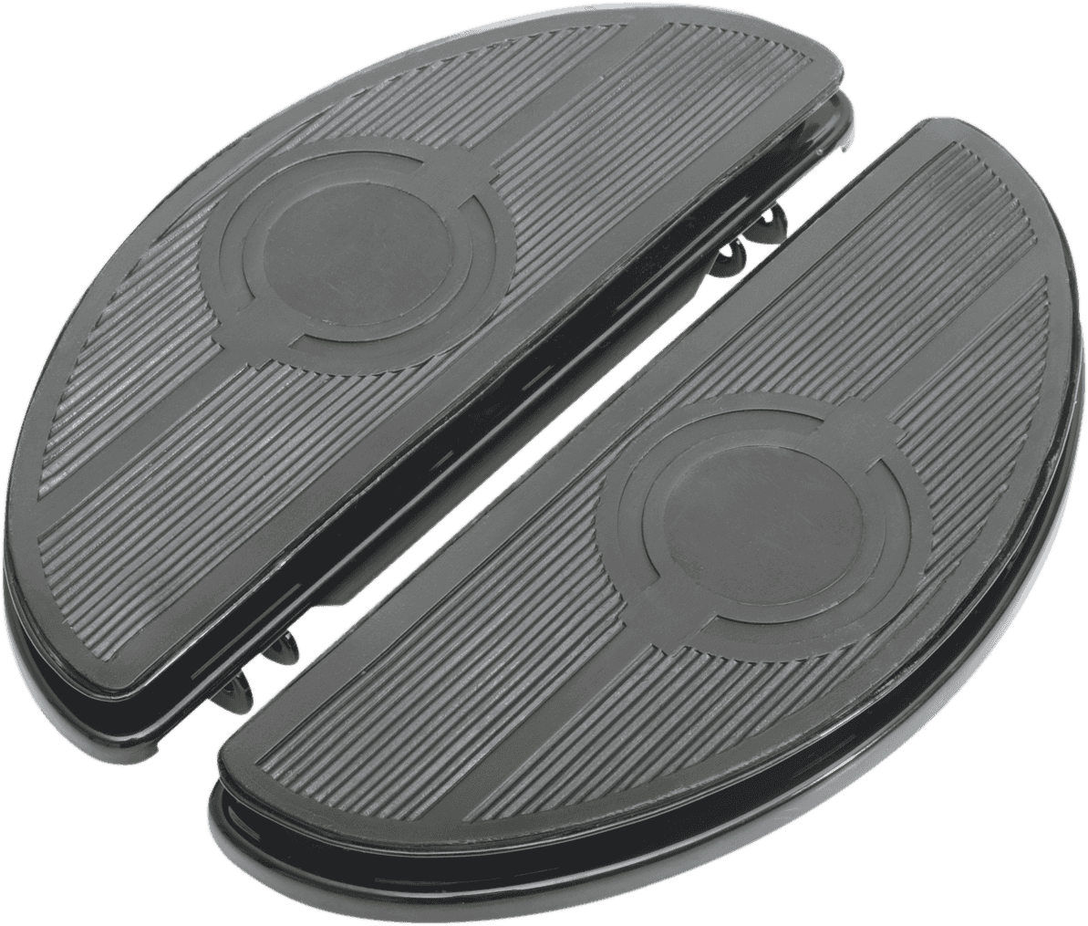 DRAG SPECIALTIES 1621-0164 Half-Moon Floorboard - w/ Vibration Inserts - Black - FL