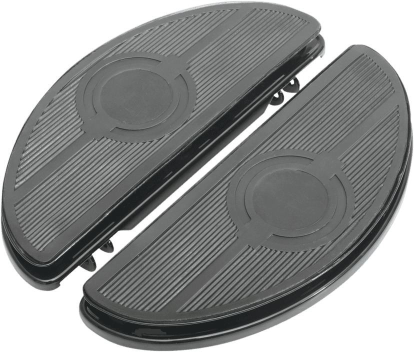 DRAG SPECIALTIES 1621-0164 Half-Moon Floorboard - w/ Vibration Inserts - Black - FL