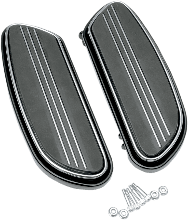 DRAG SPECIALTIES 1621-0348 Sweeper Floorboards - Driver - Black - FL
