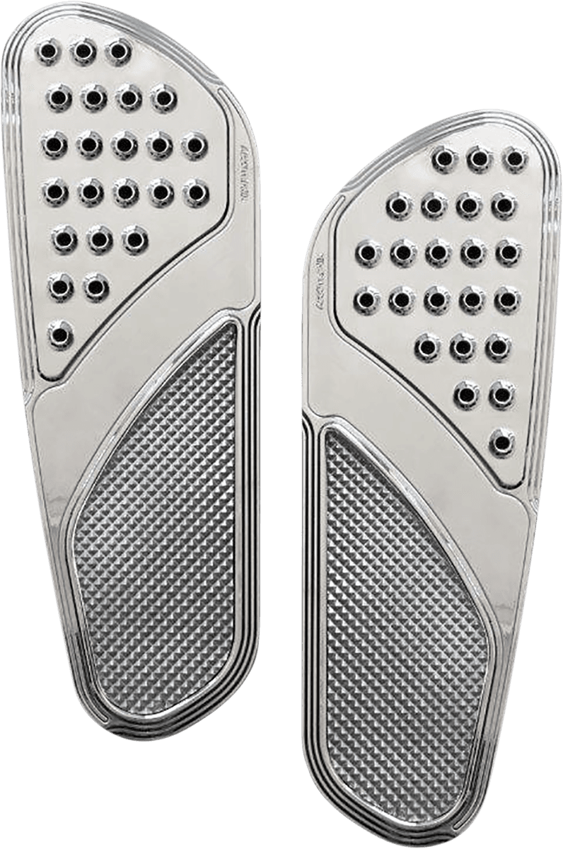 ACCUTRONIX 1621-1045 Front Floorboards - Extended - Chrome - Knurled - FL