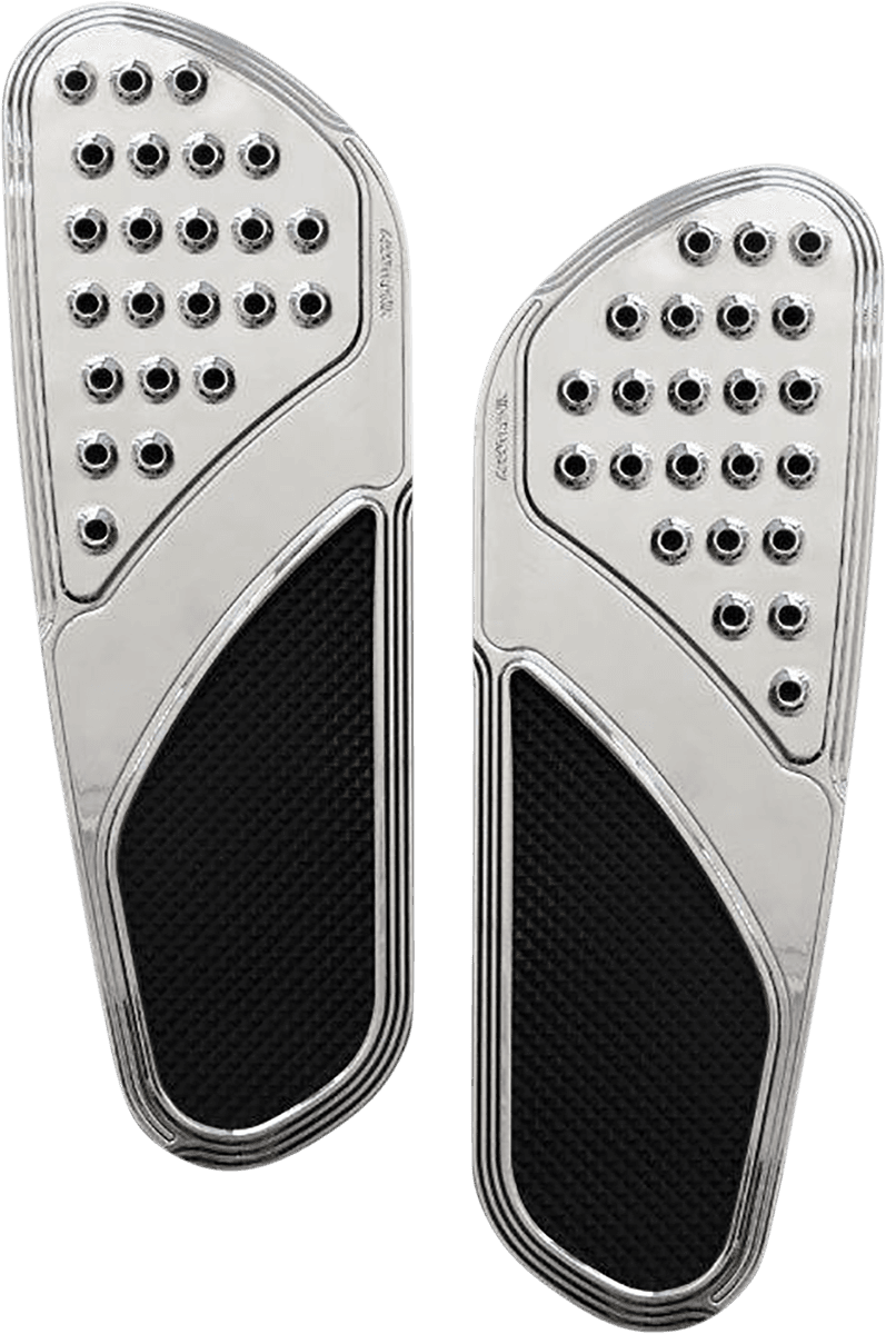 ACCUTRONIX 1621-1046 Front Floorboards - Extended - Chrome w/ Rubber Inserts - FL