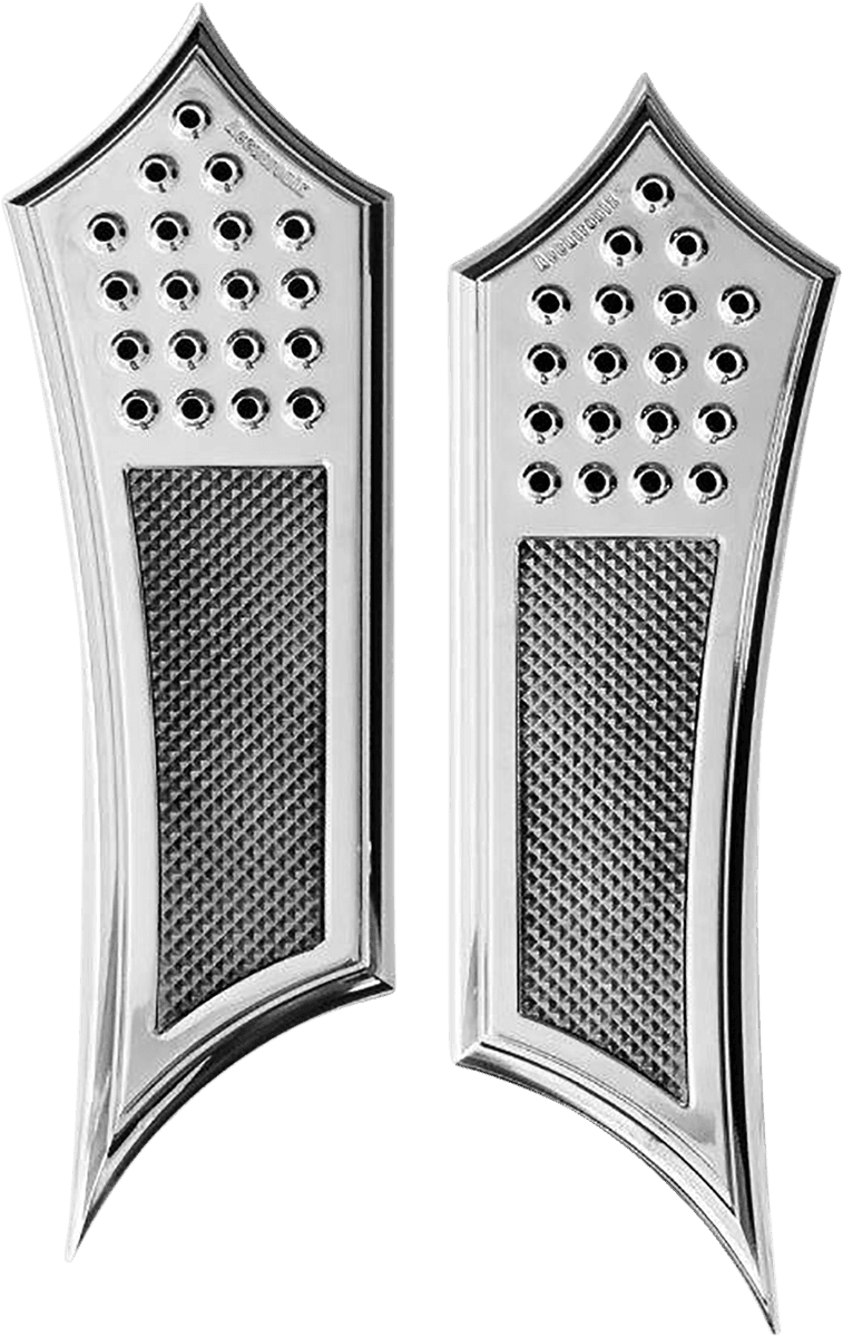 ACCUTRONIX 1621-1047 Front Floorboards - Extended - Chrome - Knurled - FL
