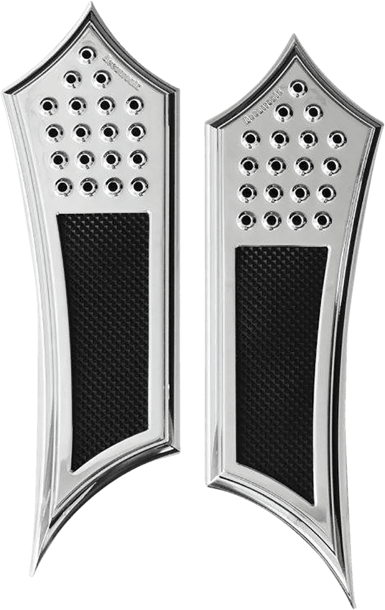 ACCUTRONIX 1621-1048 Front Floorboards - Extended - Chrome w/ Rubber Inserts - FL