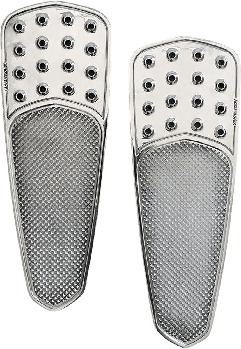 ACCUTRONIX 1621-1049 Front Floorboards - Extended - Chrome - Knurled - FL