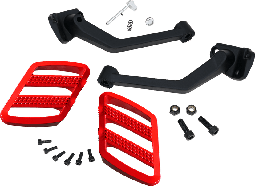 SHOW CHROME 1621-1177 Combat Boards - Passenger - Red - Ryker '19-'24
