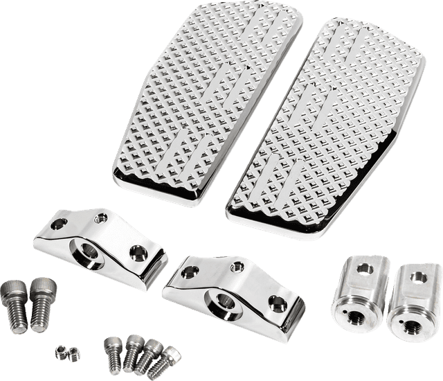 LA CHOPPERS 1621-1199 Mini Floorboards - Driver - Chrome