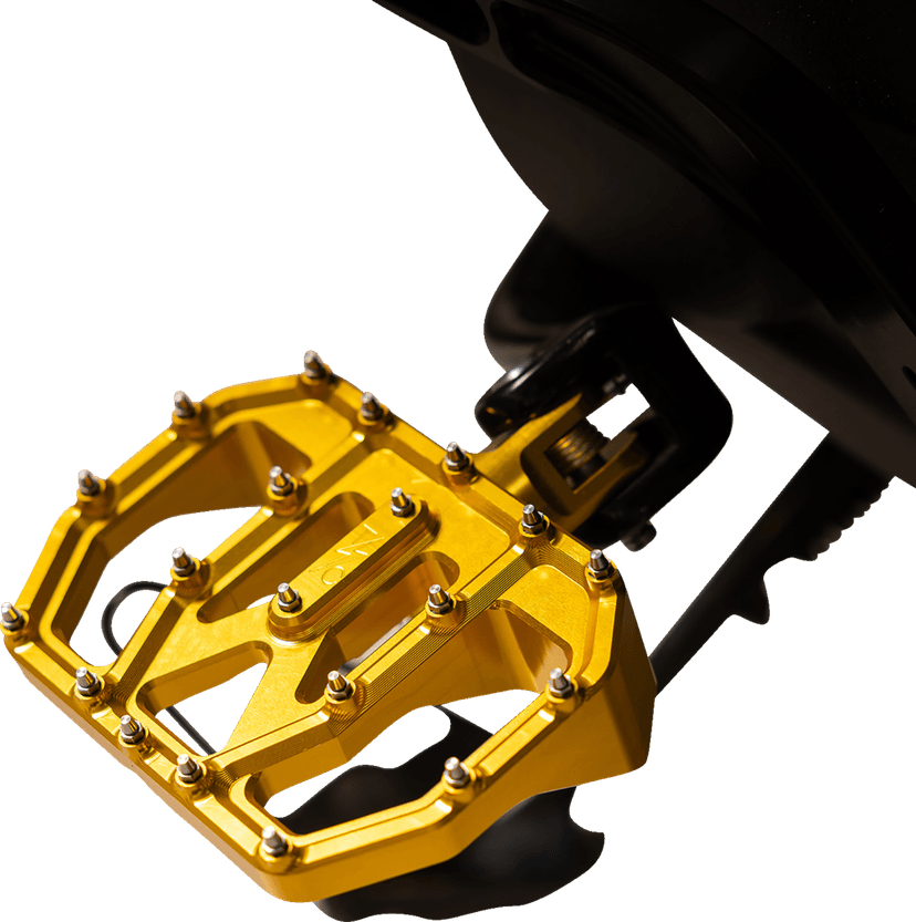 THRASHIN SUPPLY CO. 1621-1229 Mini Aggressor Floorboards - Gold - Rear — image 3 of 7