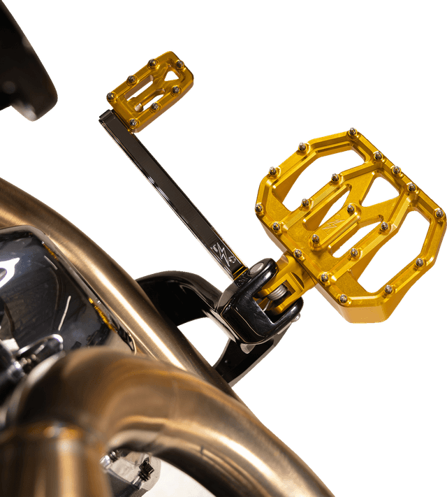 THRASHIN SUPPLY CO. 1621-1229 Mini Aggressor Floorboards - Gold - Rear — image 6 of 7