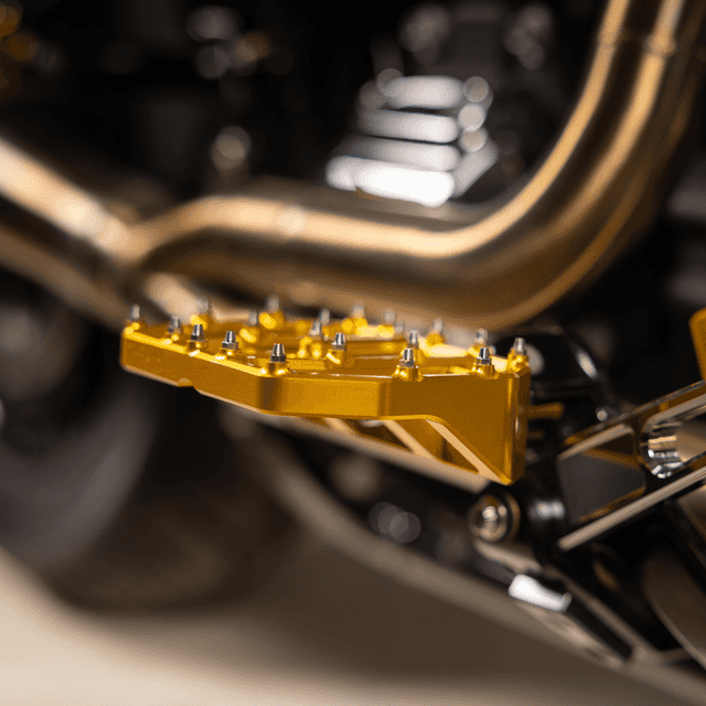THRASHIN SUPPLY CO. 1621-1229 Mini Aggressor Floorboards - Gold - Rear — image 7 of 7